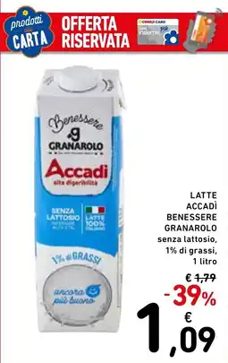Spazio Conad Latte Accadì Benessere Granarolo senza lattosio offerta