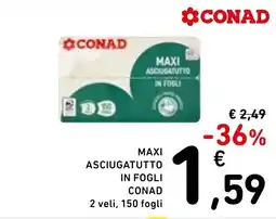 Spazio Conad Maxi asciugatutto in fogli Conad offerta