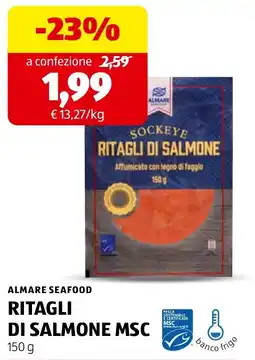 ALDI Almare Seafood Ritagli di Salmone MSC offerta