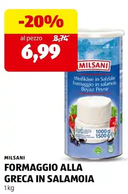 ALDI Milsani Formaggio alla greca in salamoia offerta