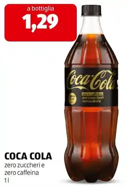 ALDI Coca Cola zero zuccheri e zero caffeina offerta