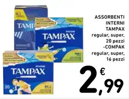 Spazio Conad Assorbenti interni Tampax offerta