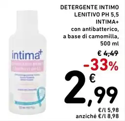Spazio Conad Detergente intimo lenitivo ph 5,5 intima+ offerta