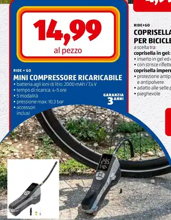Ride + Go mini compressore ricaricabile