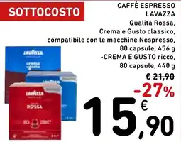 Spazio Conad Caffè espresso Lavazza Qualità Rossa offerta