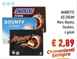 Spazio Conad Barrette ice cream Mars, Bounty, Snickers offerta