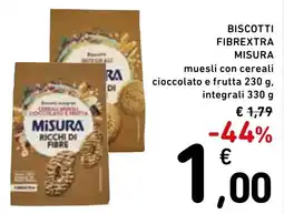 Spazio Conad Biscotti Fibrextra Misura offerta