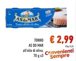 Spazio Conad Tonno all'olio di oliva AS DO MAR offerta