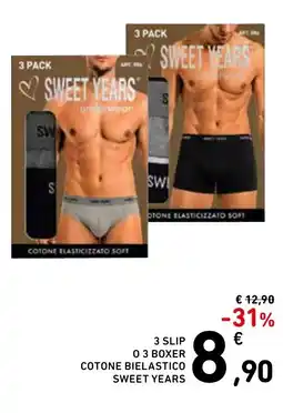 Spazio Conad 3 slip o 3 boxer cotone bielastico sweet years offerta