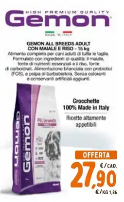 Spazio Conad Gemon All Breeds Adult con maiale e riso offerta