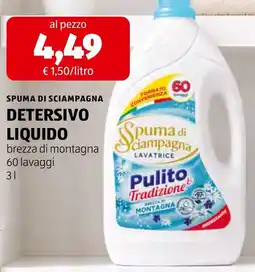 ALDI Spuma di sciampagna detersivo liquido offerta
