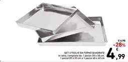 Spazio Conad Set 3 teglie da forno quadrate offerta