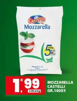 Eurospar MOZZARELLA CASTELLI GR.100X5 offerta