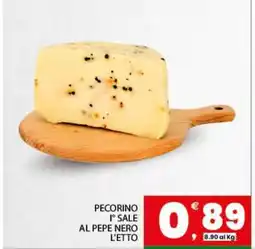 Eurospar PECORINO I° SALE AL PEPE NERO L'ETTO offerta