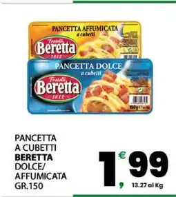 Eurospar PANCETTA A CUBETTI BERETTA offerta
