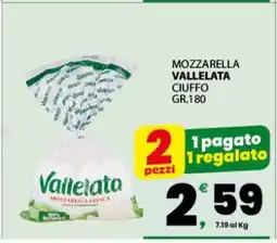 Eurospar MOZZARELLA VALLELATA CIUFFO offerta