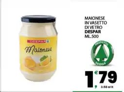 Eurospar MAIONESE IN VASETTO DI VETRO DESPAR offerta