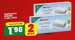 Eurospar FAZZOLETTI DESPAR 4 VELI 10X9 offerta