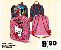 Eurospar ZAINO ASILO 3D HELLO KITTY/SPIDERMAN offerta