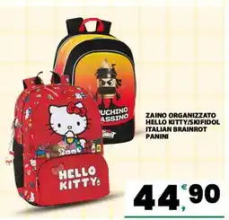 Eurospar ZAINO ORGANIZZATO HELLO KITTY/SKIFIDOL ITALIAN BRAINROT PANINI offerta