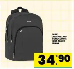 Eurospar ZAINO ORGANIZZATO MONOCOLORE NERO COMIX PANINI offerta