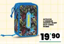 Eurospar ASTUCCIO 3 CERNIERE GRAPHIC HEART EASY COMIX PANINI offerta