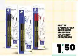 Eurospar Blister 2 Penne Sfera Stick Noris offerta