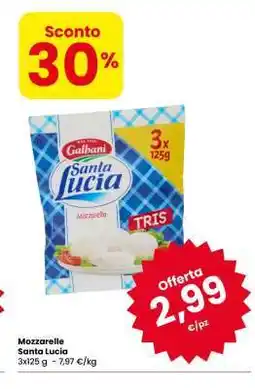 Eurospar Mozzarelle Santa Lucia offerta