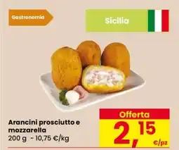 Eurospar Arancini prosciutto e mozzarella offerta