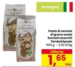 Eurospar Pasta di semola di grano sardo formati assortiti offerta