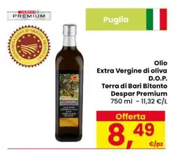 Eurospar Olio Extra Vergine di oliva D.O.P. Terra di Bari Bitonto Despar Premium offerta