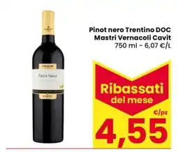 Eurospar Pinot Nero Trentino DOC Mastri Vernacoli Cavit offerta