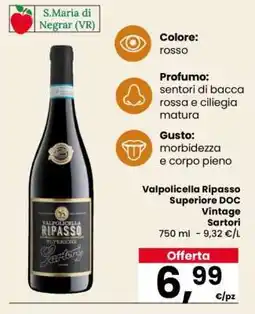 Eurospar Valpolicella Ripasso Superiore DOC Vintage Sartori offerta