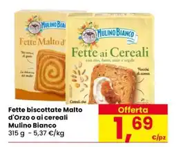 Eurospar Fette biscottate Malto d'Orzo o ai cereali offerta