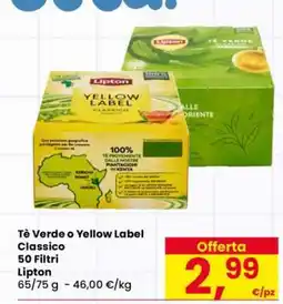 Eurospar Tè Verde o Yellow Label Classico offerta