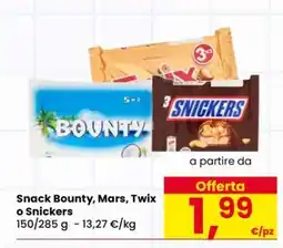 Eurospar Snack Bounty, Mars, Twix o Snickers offerta