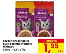 Eurospar Bocconcini per gatto gusti assortiti Pranzetti Whiskas offerta