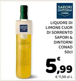 Conad LIQUORE DI LIMONE CUOR DI SORRENTO SAPORI & DINTORNI CONAD 50cl offerta