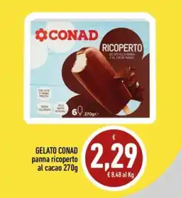Conad GELATO CONAD panna ricoperto al cacao 270g offerta