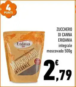 Conad ZUCCHERO DI CANNA ERIDANIA integrale moscovado 500g offerta
