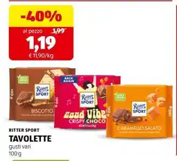 ALDI RITTER SPORT TAVOLETTE offerta