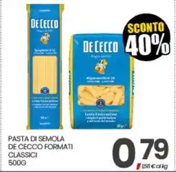 Eurospar PASTA DI SEMOLA DE CECCO FORMATI CLASSICI offerta