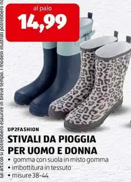 ALDI STIVALI DA PIOGGIA PER UOMO E DONNA offerta