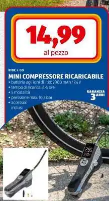 ALDI MINI COMPRESSORE RICARICABILE offerta