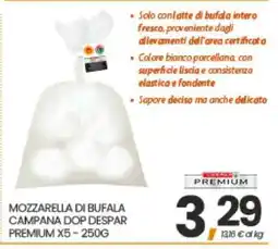 Eurospar MOZZARELLA DI BUFALA CAMPANA DOP DESPAR PREMIUM X5 offerta