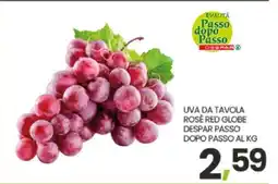 Eurospar UVA DA TAVOLA ROSÈ RED GLOBE DESPAR PASSO DOPO PASSO AL KG offerta