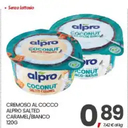 Eurospar CREMOSO AL COCCO ALPRO SALTED CARAMEL/BIANCO 120G offerta