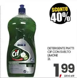 Eurospar DETERGENTE PIATTI CIF CON SVELTO LIMONE offerta