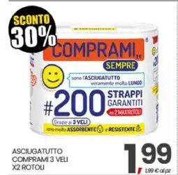 Eurospar ASCIUGATUTTO COMPRAMI 3 VELI X2 ROTOLI offerta