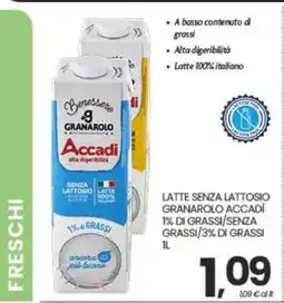 Eurospar LATTE SENZA LATTOSIO GRANAROLO ACCADÌ offerta